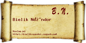 Bielik Nándor névjegykártya