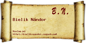 Bielik Nándor névjegykártya